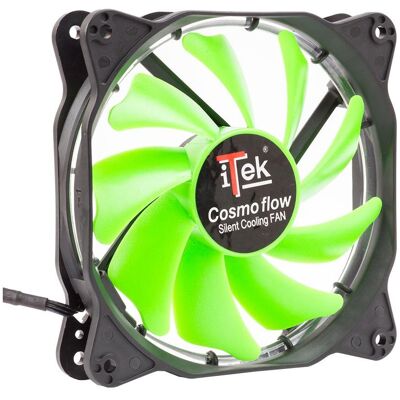 Itek Cosmo Flow (120 mm), PC Lüfter, Schwarz, Grün Itek Cosmo Flow (120 mm), PC Lüfter, Schwarz, Grün