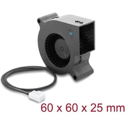 Delock Radiallüfter / Lüftergebläse 12 V DC 60 x 60 x 25 mm mit 3-Pin Lüfteranschluss, schwarz (60 mm), PC Lüfter, Schwarz Delock Radiallüfter / Lüftergebläse 12 V DC 60 x 60 x 25 mm mit 3-Pin Lüfteranschluss, schwarz (60 mm), PC Lüfter, Schwarz
