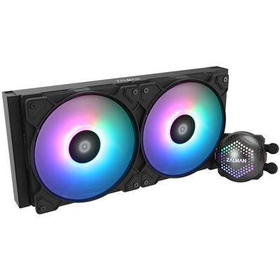 Zalman ALPHA28 Black CPU Liquid Cooler 280mm Radiator 2 x 140 mm Fan ARGB pump Dual, CPU Wasserkühler, Schwarz Zalman ALPHA28 Black CPU Liquid Cooler 280mm Radiator 2 x 140 mm Fan ARGB pump Dual, CPU Wasserkühler, Schwarz