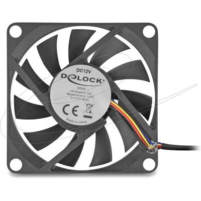 Delock Axiallüfter 12 V DC, 70 x 70 x 10 mm schwarz (70 mm, 1x), PC Lüfter, Schwarz Delock Axiallüfter 12 V DC, 70 x 70 x 10 mm schwarz (70 mm, 1x), PC Lüfter, Schwarz