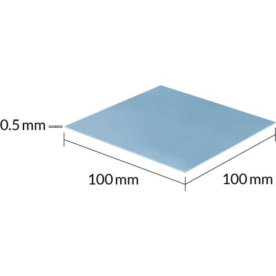 Arctic TP-3 (100x100mm, t:0.5mm) (0.50 mm, 6 W/m K), Wärmeleitpad, Blau Arctic TP-3 (100x100mm, t:0.5mm) (0.50 mm, 6 W/m K), Wärmeleitpad, Blau