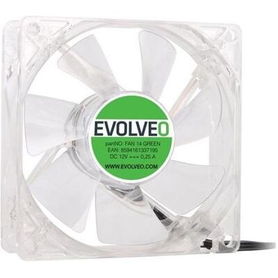 Evolveo ventilátor, LED zelený (140 mm), PC Lüfter, Grün Evolveo ventilátor, LED zelený (140 mm), PC Lüfter, Grün