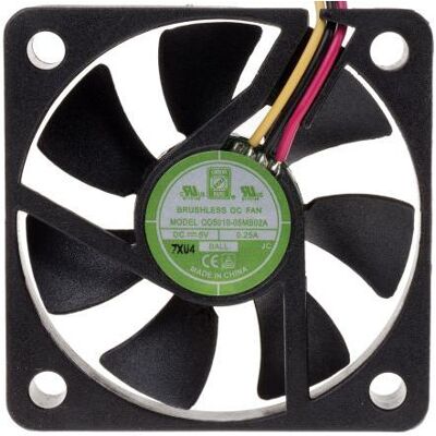 RS PRO DC fan, alarm, 50x10mm 15.3cu.m/h 5V (50 mm), PC Lüfter, Schwarz RS PRO DC fan, alarm, 50x10mm 15.3cu.m/h 5V (50 mm), PC Lüfter, Schwarz