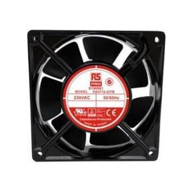 RS PRO Lüfter 120x120x38mm 230VAC 20W 178m³/h (120 mm), PC Lüfter, Schwarz RS PRO Lüfter 120x120x38mm 230VAC 20W 178m³/h (120 mm), PC Lüfter, Schwarz