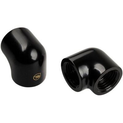 Bitspower Touchaqua Adapter 90 Grad G1/4 Zoll IG auf G1/4 Zoll IG - 2er Pack, Wasserkühlung Komponenten Zubehör, Schwarz Bitspower Touchaqua Adapter 90 Grad G1/4 Zoll IG auf G1/4 Zoll IG - 2er Pack, Wasserkühlung Komponenten Zubehör, Schwarz