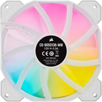 Corsair iCUE SP120 Elite (120 mm, 1x), PC Lüfter, Weiss Corsair iCUE SP120 Elite (120 mm, 1x), PC Lüfter, Weiss
