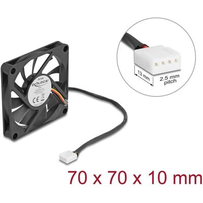 Delock Axiallüfter 12 V DC, 70 x 70 x 10 mm schwarz (70 mm, 1x), PC Lüfter, Schwarz Delock Axiallüfter 12 V DC, 70 x 70 x 10 mm schwarz (70 mm, 1x), PC Lüfter, Schwarz