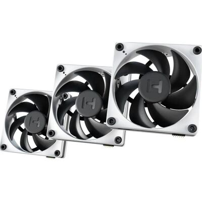 Hyte THICC FP12 120MM PWM FAN 3PK + NP (120 mm, 3x), PC Lüfter, Schwarz, Weiss Hyte THICC FP12 120MM PWM FAN 3PK + NP (120 mm, 3x), PC Lüfter, Schwarz, Weiss