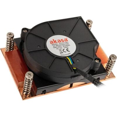 Akasa Low Profile CPU Kühler, AM4 (28 mm), CPU Kühler, Schwarz, Kupfer Akasa Low Profile CPU Kühler, AM4 (28 mm), CPU Kühler, Schwarz, Kupfer