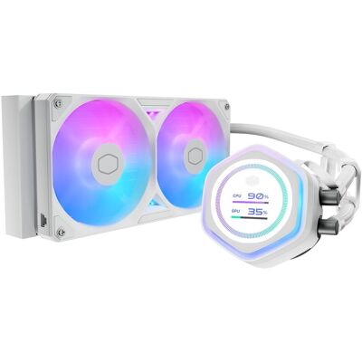 Cooler Master MasterLiquid 240 Atmos II LCD Liquid Cooler, white, CPU Wasserkühler, Weiss Cooler Master MasterLiquid 240 Atmos II LCD Liquid Cooler, white, CPU Wasserkühler, Weiss