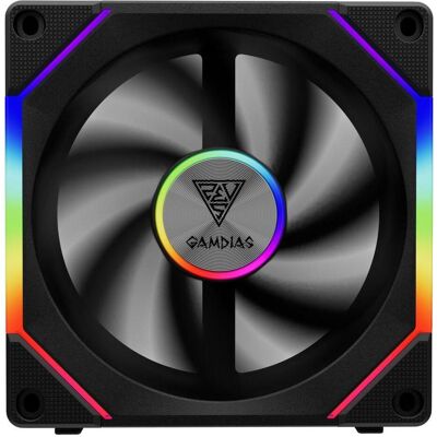 Gamdias Lot de 3 Ventilateurs de boitier Aeolus P2 RGB - 12cm (Noir) (120 mm, 3x), PC Lüfter, Schwarz Gamdias Lot de 3 Ventilateurs de boitier Aeolus P2 RGB - 12cm (Noir) (120 mm, 3x), PC Lüfter, Schwarz