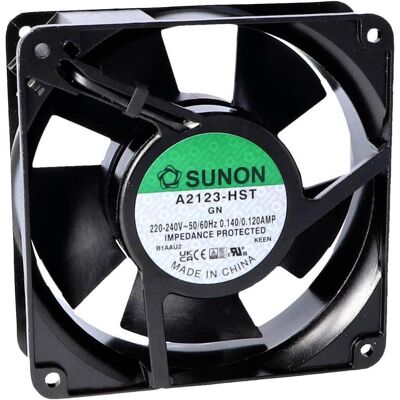 Sunon A2123-HSL.(7).GN Axiallüfter 230 V/AC 190.24 m³/h (L x B x H) 38 x 120 x 1 (120 mm, 1x), PC Lüfter, Schwarz Sunon A2123-HSL.(7).GN Axiallüfter 230 V/AC 190.24 m³/h (L x B x H) 38 x 120 x 1 (120 mm, 1x), PC Lüfter, Schwarz