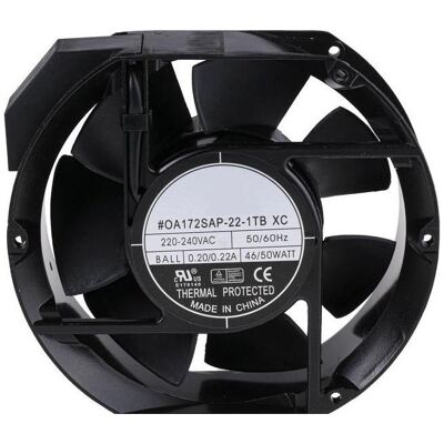 RS PRO Lüfter 150x172x51mm 230VAC 50W 509,8m³/h (172 mm, 2x), PC Lüfter, Schwarz RS PRO Lüfter 150x172x51mm 230VAC 50W 509,8m³/h (172 mm, 2x), PC Lüfter, Schwarz