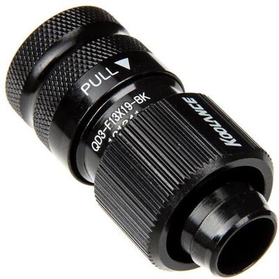 Koolance QD3 No-Spill 19/13 mm schwarz (QD3-FS13X19-BK), Wasserkühlung Anschluss, Schwarz Koolance QD3 No-Spill 19/13 mm schwarz (QD3-FS13X19-BK), Wasserkühlung Anschluss, Schwarz