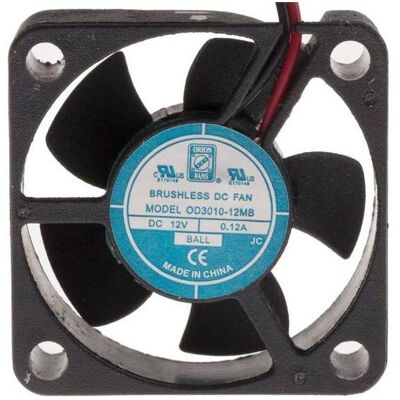 RS PRO DC axial fan, 30x10mm 6.8cu.m/h 12V, PC Lüfter, Schwarz RS PRO DC axial fan, 30x10mm 6.8cu.m/h 12V, PC Lüfter, Schwarz