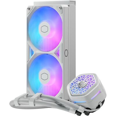 Cooler Master MasterLiquid 240 Atmos II VRM Fan liquid cooler, white, CPU Wasserkühler, Weiss Cooler Master MasterLiquid 240 Atmos II VRM Fan liquid cooler, white, CPU Wasserkühler, Weiss