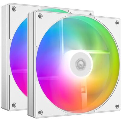 ID-Cooling AS-140-ARGB-W (2-pack) - Kabinet kler - 140mm - Hvid med RGB - 25 dBA (140 mm, 2x), PC Lüfter, Weiss ID-Cooling AS-140-ARGB-W (2-pack) - Kabinet kler - 140mm - Hvid med RGB - 25 dBA (140 mm, 2x), PC Lüfter, Weiss