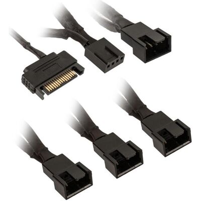 Kolink 1-4 PWM Lüfter Splitterkabel - 35 cm, geflochten, schwarz (35 cm, 4 pin PWM), Interne Kabel (PC) Kolink 1-4 PWM Lüfter Splitterkabel - 35 cm, geflochten, schwarz (35 cm, 4 pin PWM), Interne Kabel (PC)