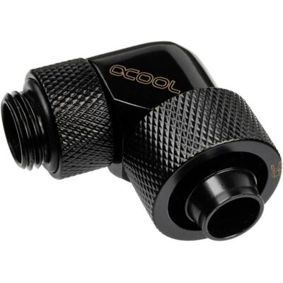 Alphacool 16/10mm Eiszapfen 90° drehbar G1/4, Wasserkühlung Anschluss, Schwarz Alphacool 16/10mm Eiszapfen 90° drehbar G1/4, Wasserkühlung Anschluss, Schwarz