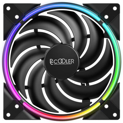 Pccooler Corona Max 140mm FRGB (140 mm, 1x), PC Lüfter, Schwarz Pccooler Corona Max 140mm FRGB (140 mm, 1x), PC Lüfter, Schwarz