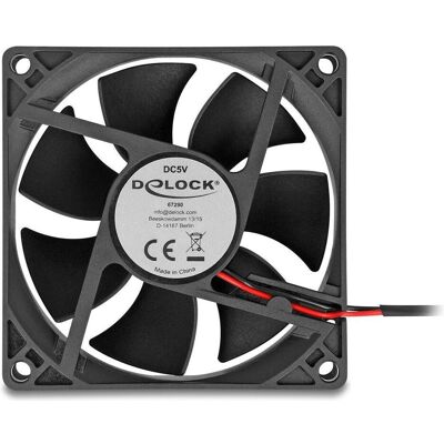 Delock Axiallüfter 5 V DC, 80 x 80 x 25 mm schwarz (80 mm, 1x), PC Lüfter, Schwarz Delock Axiallüfter 5 V DC, 80 x 80 x 25 mm schwarz (80 mm, 1x), PC Lüfter, Schwarz