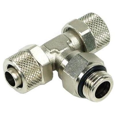 Aquatuning T Anschraubtülle drehbar, Wasserkühlung Anschluss, Silber Aquatuning T Anschraubtülle drehbar, Wasserkühlung Anschluss, Silber