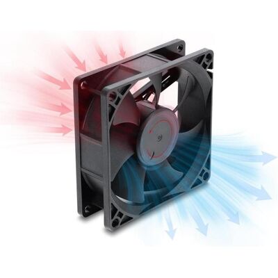 Delock Axiallüfter 48 V DC, 80 x 80 x 25 mm mit 2 Pin Lüfteranschluss schwarz (67446) (80 mm), PC Lüfter, Schwarz Delock Axiallüfter 48 V DC, 80 x 80 x 25 mm mit 2 Pin Lüfteranschluss schwarz (67446) (80 mm), PC Lüfter, Schwarz
