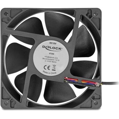 Delock Axiallüfter 12 V DC, 120 x 120 x 38 mm schwarz (120 mm, 1x), PC Lüfter, Schwarz Delock Axiallüfter 12 V DC, 120 x 120 x 38 mm schwarz (120 mm, 1x), PC Lüfter, Schwarz