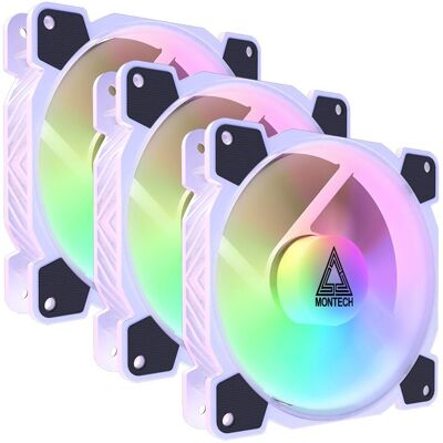 Montech Z3 PRO PWM (3IN1) ARGB (120 mm, 3x), PC Lüfter, Weiss Montech Z3 PRO PWM (3IN1) ARGB (120 mm, 3x), PC Lüfter, Weiss