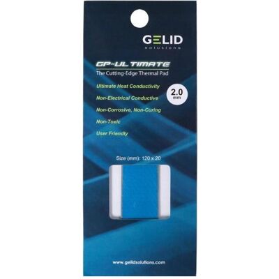 Gelid Termopady Ultimate 120x20x2.0mm TP-GP05-D (2 mm), Wärmeleitpad, Grau Gelid Termopady Ultimate 120x20x2.0mm TP-GP05-D (2 mm), Wärmeleitpad, Grau