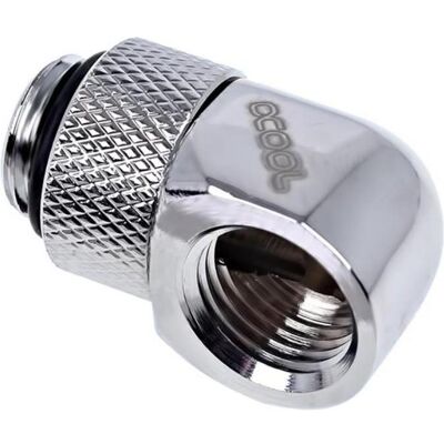 Alphacool Eiszapfen L-Verbinder drehbar G1/4 AG auf G1/4 IG, Wasserkühlung Anschluss, Silber Alphacool Eiszapfen L-Verbinder drehbar G1/4 AG auf G1/4 IG, Wasserkühlung Anschluss, Silber