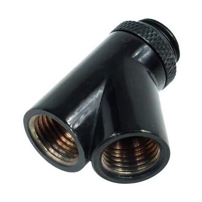Alphacool HF Y-45° Verbinder G1/4 drehbar 2x Innen 1x Aussengewind, Wasserkühlung Anschluss, Schwarz Alphacool HF Y-45° Verbinder G1/4 drehbar 2x Innen 1x Aussengewind, Wasserkühlung Anschluss, Schwarz