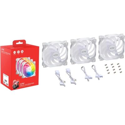 Adata Lüfter XPG VENTO 120 (1*120mm ARGB Fan 3 pack) weiss retail (120 mm, 3x), PC Lüfter, Weiss Adata Lüfter XPG VENTO 120 (1*120mm ARGB Fan 3 pack) weiss retail (120 mm, 3x), PC Lüfter, Weiss