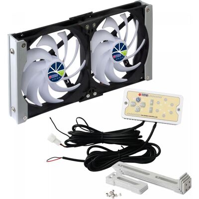 Titan TTC-SC20(B)V2+ Kühlschrank-Doppellüfter 120x25mm IP55, Timer Gleichrichter (120 mm, 2x), PC Lüfter, Schwarz Titan TTC-SC20(B)V2+ Kühlschrank-Doppellüfter 120x25mm IP55, Timer Gleichrichter (120 mm, 2x), PC Lüfter, Schwarz