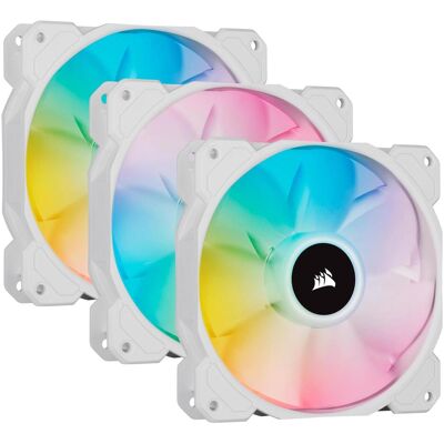 Corsair iCUE SP120 Elite (120 mm, 3x), PC Lüfter, Weiss Corsair iCUE SP120 Elite (120 mm, 3x), PC Lüfter, Weiss