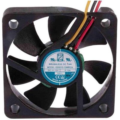 RS PRO DC fan, alarm, 50x10mm 15.3cu.m/h 12V (50 mm), PC Lüfter, Schwarz RS PRO DC fan, alarm, 50x10mm 15.3cu.m/h 12V (50 mm), PC Lüfter, Schwarz