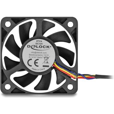 Delock Axiallüfter 12 V DC, 50 x 50 x 10 mm schwarz (50 mm, 1x), PC Lüfter, Schwarz Delock Axiallüfter 12 V DC, 50 x 50 x 10 mm schwarz (50 mm, 1x), PC Lüfter, Schwarz