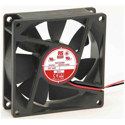 RS PRO Lüfter 80x80x25mm 24VDC 2,4W 56,1m³/h (80 mm), PC Lüfter RS PRO Lüfter 80x80x25mm 24VDC 2,4W 56,1m³/h (80 mm), PC Lüfter