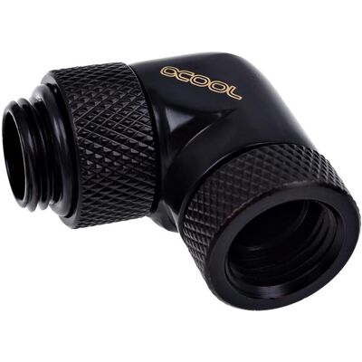 Alphacool Eiszapfen Winkeladapter 90° drehbar G1/4 AG auf G1/4 IG, Wasserkühlung Anschluss, Schwarz Alphacool Eiszapfen Winkeladapter 90° drehbar G1/4 AG auf G1/4 IG, Wasserkühlung Anschluss, Schwarz
