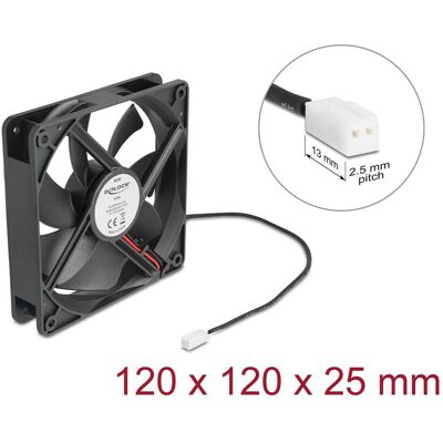 Delock Axiallüfter 5 V DC, 120 x 120 x 25 mm schwarz (120 mm, 1x), PC Lüfter, Schwarz Delock Axiallüfter 5 V DC, 120 x 120 x 25 mm schwarz (120 mm, 1x), PC Lüfter, Schwarz