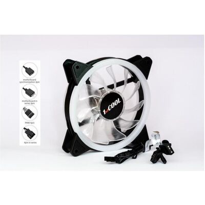 1st Cool Aura Evo Dual Ring (120 mm, 1x), PC Lüfter, Schwarz 1st Cool Aura Evo Dual Ring (120 mm, 1x), PC Lüfter, Schwarz
