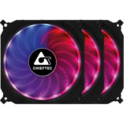 Chieftec CF-3012-RGB (120 mm, 3x), PC Lüfter, Schwarz Chieftec CF-3012-RGB (120 mm, 3x), PC Lüfter, Schwarz