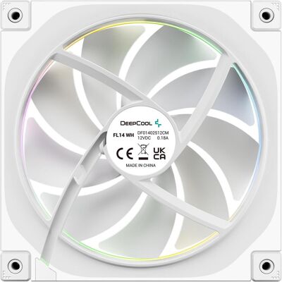 Deepcool FL14 (140 mm, 1x), PC Lüfter, Mehrfarbig, Weiss Deepcool FL14 (140 mm, 1x), PC Lüfter, Mehrfarbig, Weiss