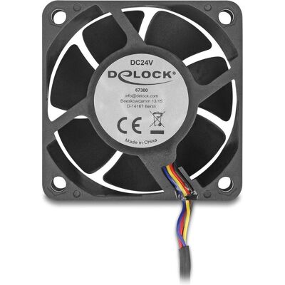 Delock Axiallüfter 24 V DC, 60 x 60 x 25 mm schwarz (60 mm, 1x), PC Lüfter, Schwarz Delock Axiallüfter 24 V DC, 60 x 60 x 25 mm schwarz (60 mm, 1x), PC Lüfter, Schwarz