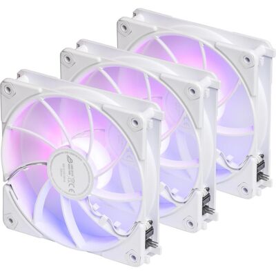 Blackstorm Luna UF120 ARGB PWM Reverse fan pack, white, 120 mm, 3 pcs (120 mm, 3x), PC Lüfter, Weiss Blackstorm Luna UF120 ARGB PWM Reverse fan pack, white, 120 mm, 3 pcs (120 mm, 3x), PC Lüfter, Weiss