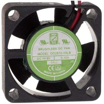 RS PRO DC axial fan, 25x10mm 3.06cu.m/h 5V, PC Lüfter RS PRO DC axial fan, 25x10mm 3.06cu.m/h 5V, PC Lüfter