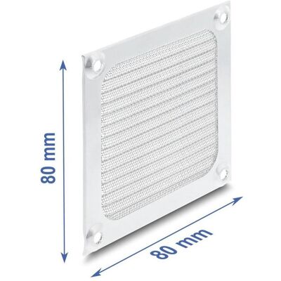 Delock Lüftergitter 80 x 80 mm Aluminium Lüfter Staubfilte, PC Lüfter Zubehör, Silber Delock Lüftergitter 80 x 80 mm Aluminium Lüfter Staubfilte, PC Lüfter Zubehör, Silber
