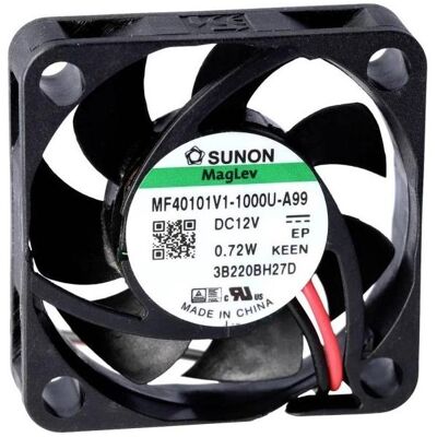 Sunon MF40101VX-1000U-A99 Axiallüfter 12 V/DC 16.81 m³/h (L x B x H) 10 x 40 x 4 (40 mm), PC Lüfter, Schwarz Sunon MF40101VX-1000U-A99 Axiallüfter 12 V/DC 16.81 m³/h (L x B x H) 10 x 40 x 4 (40 mm), PC Lüfter, Schwarz