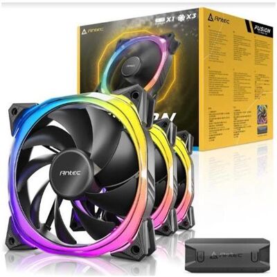 Antec 120 ARGB PWM 3st. incl. controller (120 mm, 3x), PC Lüfter, Schwarz Antec 120 ARGB PWM 3st. incl. controller (120 mm, 3x), PC Lüfter, Schwarz