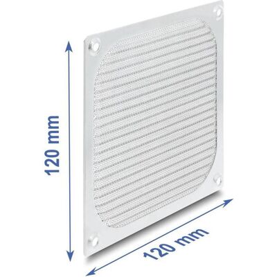 Delock Lüftergitter 120 x 120 mm Aluminium Lüfter Staubfil, PC Lüfter Zubehör, Silber Delock Lüftergitter 120 x 120 mm Aluminium Lüfter Staubfil, PC Lüfter Zubehör, Silber